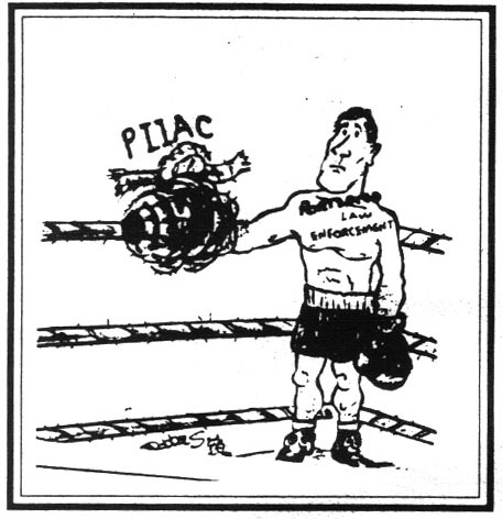 [<i>Rap Sheet</i> cartoon of Boxer with PIIAC tying his hand]